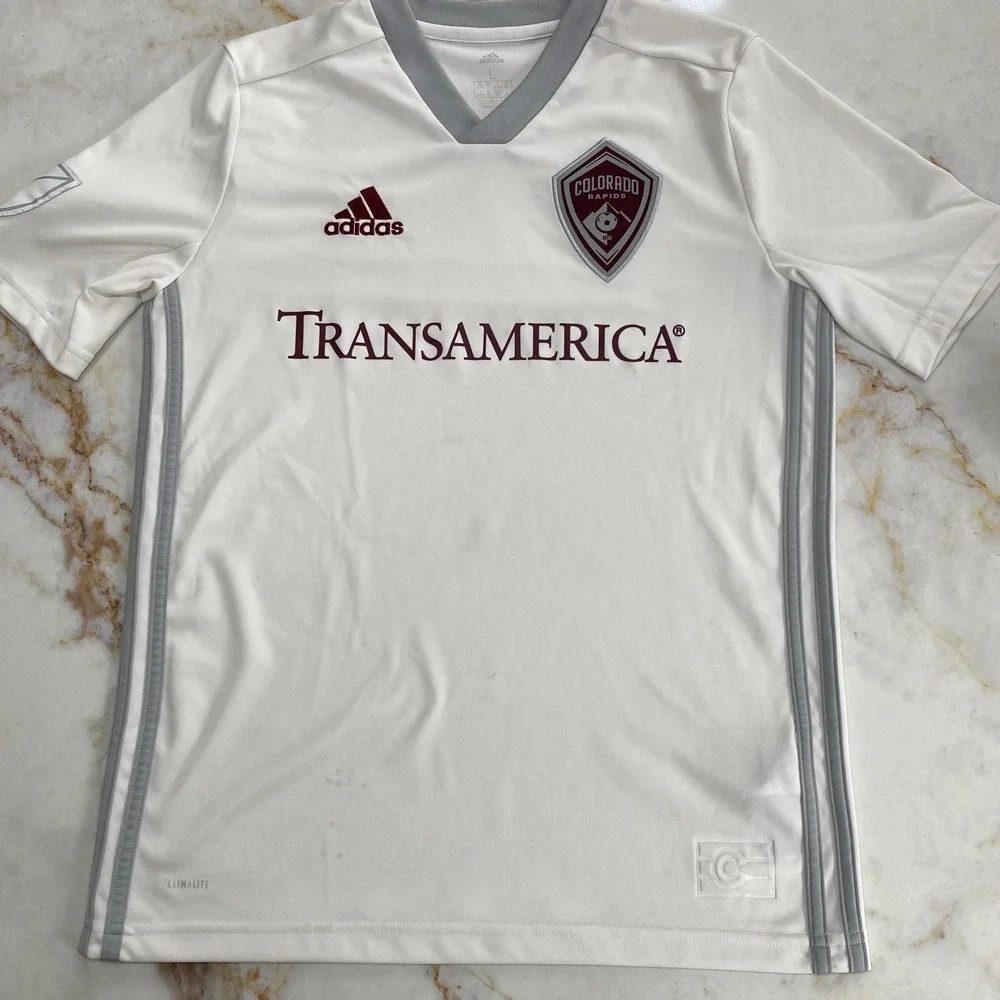 Adidas MLS Colorado Rapids Youth Large (13/14) Shirts - Lot of 2. Black/White
